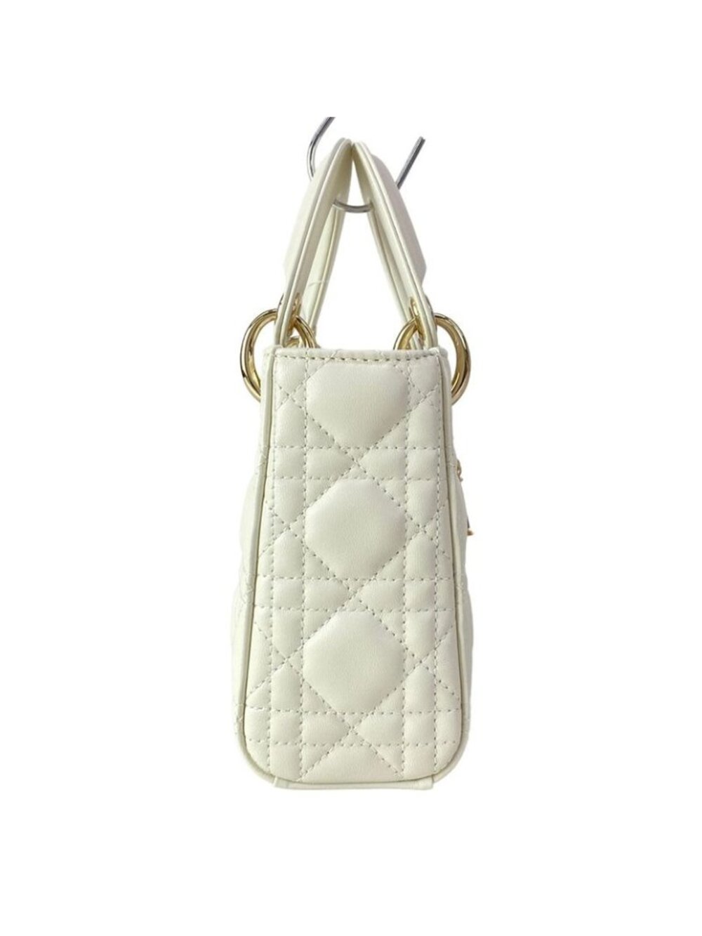 Dior Lady Mini Bag White Gold Lambskin - Picture 2 of 15